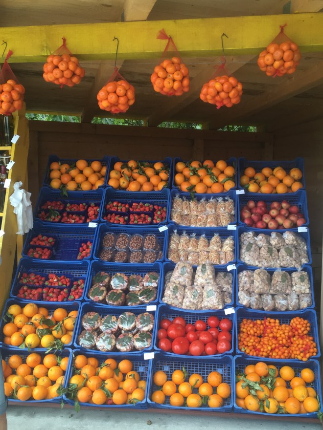 Delicious orange stand